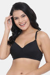 Clovia Lightly Padded Non Wired Full Coverage T-Shirt Bra - Black — thumbnail 3