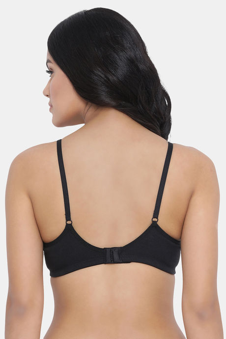 Clovia Lightly Padded Non Wired Full Coverage T-Shirt Bra - Black — image 4