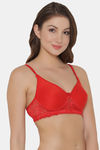 Clovia Lightly Padded Non Wired Full Coverage T-Shirt Bra - Red — thumbnail 2
