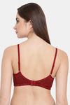 Clovia Lightly Padded Non Wired Full Coverage T-Shirt Bra - Maroon — thumbnail 4