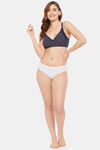 Clovia Double layered Non Wired Full Coverage T-Shirt Bra - Blue — thumbnail 5