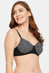 Clovia Padded Non Wired Full Coverage T-Shirt Bra - Black — thumbnail 2
