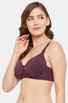 Clovia Padded Non Wired Full Coverage Maternity / Nursing Bra - Purple — thumbnail 3