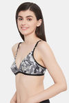 Clovia Single Layered Non Wired Medium Coverage T-Shirt Bra - Grey — thumbnail 3