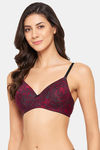 Clovia Lightly Lined Non Wired Full Coverage T-Shirt Bra - Navy Blue — thumbnail 4