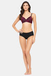 Clovia Lightly Lined Non Wired Full Coverage T-Shirt Bra - Navy Blue — thumbnail 7