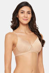 Clovia Lightly Lined Non Wired Full Coverage T-Shirt Bra - Nude — thumbnail 2