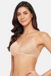 Clovia Lightly Lined Non Wired Full Coverage T-Shirt Bra - Nude — thumbnail 4