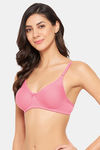Clovia Double Layered Non Wired Full Coverage T-Shirt Bra - Peach — thumbnail 3