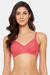 Clovia Double Layered Non Wired Full Coverage T-Shirt Bra - Peach — thumbnail 1