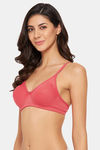 Clovia Double Layered Non Wired Full Coverage T-Shirt Bra - Peach — thumbnail 3