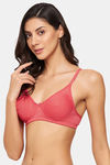 Clovia Double Layered Non Wired Full Coverage T-Shirt Bra - Peach — thumbnail 4