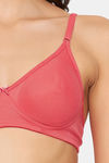 Clovia Double Layered Non Wired Full Coverage T-Shirt Bra - Peach — thumbnail 7