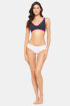 Clovia Double Layered Non Wired Medium Coverage T-Shirt Bra - Navy Blue — thumbnail 6