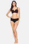 Clovia Padded Wired Medium Coverage Push-Up Bra - Black — thumbnail 6