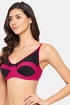 Clovia Double Layered Non Wired Full Coverage T-Shirt Bra - Magenta — thumbnail 3