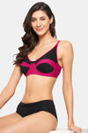 Clovia Double Layered Non Wired Full Coverage T-Shirt Bra - Magenta — thumbnail 5