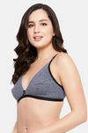 Clovia Single Layered Non Wired Medium Coverage T-Shirt Bra - Grey — thumbnail 3