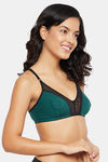 Clovia Single Layered Non Wired Full Coverage T-Shirt Bra - Green — thumbnail 2