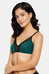 Clovia Single Layered Non Wired Full Coverage T-Shirt Bra - Green — thumbnail 3