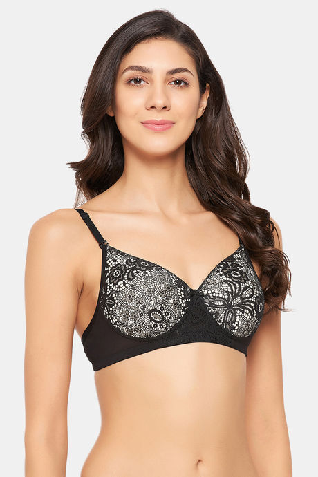 Clovia Lightly Lined Non Wired Full Coverage T-Shirt Bra - Black — image 2
