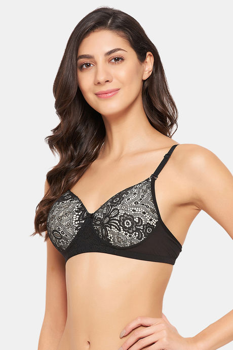 Clovia Lightly Lined Non Wired Full Coverage T-Shirt Bra - Black — image 3