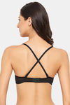 Clovia Lightly Lined Non Wired Full Coverage T-Shirt Bra - Black — thumbnail 5