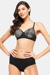 Clovia Lightly Lined Non Wired Full Coverage T-Shirt Bra - Black — thumbnail 6