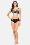 Clovia Lightly Lined Non Wired Full Coverage T-Shirt Bra - Black — thumbnail 7