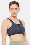 Clovia Lightly Lined Non Wired Full Coverage Super Support Bra - Blue — thumbnail 2