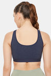 Clovia Lightly Lined Non Wired Full Coverage Super Support Bra - Blue — thumbnail 4
