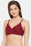 Clovia Double Layered Non Wired Full Coverage T-Shirt Bra - Maroon — thumbnail 3