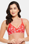 Clovia Single Layered Non Wired Full Coverage T-Shirt Bra - Red — thumbnail 1