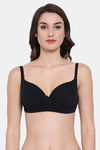 Clovia Lightly Padded Regular Wired Full Coverage T-Shirt Bra - Black — thumbnail 1