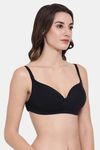 Clovia Lightly Padded Regular Wired Full Coverage T-Shirt Bra - Black — thumbnail 2