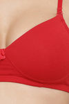 Clovia Lightly Padded Non Wired Full Coverage T-Shirt Bra - Red — thumbnail 5