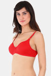 Clovia Double Layered Non Wired Medium Coverage T-Shirt Bra - Red — thumbnail 3