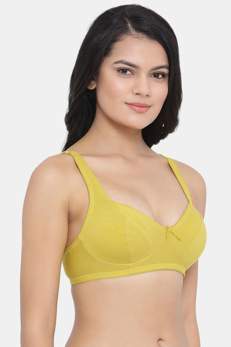 Clovia Double Layered Non Wired Full Coverage Basic Bra - Yellow — image 2