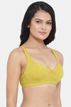 Clovia Double Layered Non Wired Full Coverage Basic Bra - Yellow — thumbnail 2