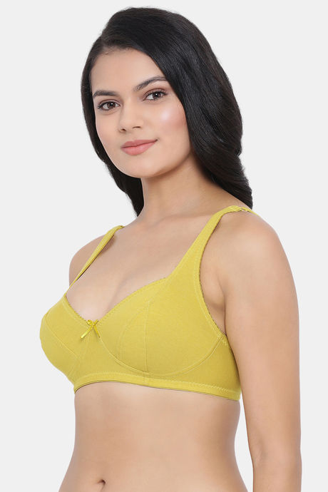 Clovia Double Layered Non Wired Full Coverage Basic Bra - Yellow — image 3