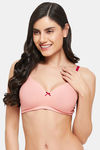 Clovia Lightly Padded Non Wired Medium Coverage T-Shirt Bra - Peach — thumbnail 6