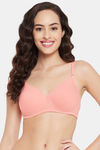 Clovia Lightly Padded Non-Wired T-Shirt Bra - Peach — thumbnail 1
