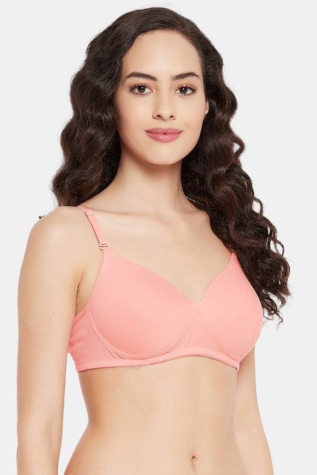 Clovia Lightly Padded Non-Wired T-Shirt Bra - Peach — image 2