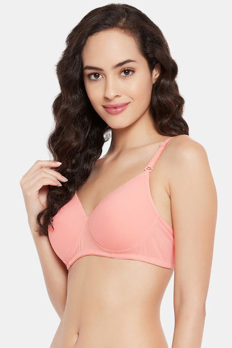 Clovia Lightly Padded Non-Wired T-Shirt Bra - Peach — image 3