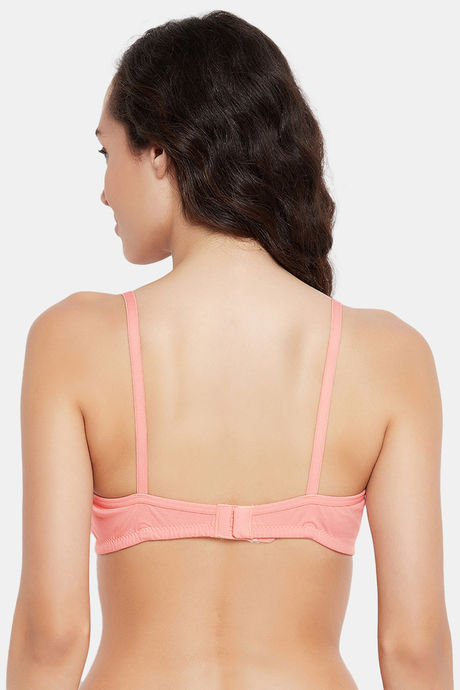Clovia Lightly Padded Non-Wired T-Shirt Bra - Peach — image 4