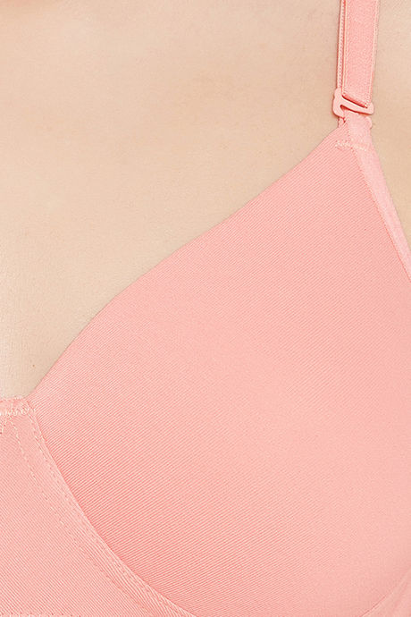 Clovia Lightly Padded Non-Wired T-Shirt Bra - Peach — image 7
