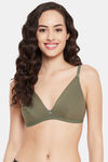 Clovia Double Layered Non-Wired T-Shirt Bra - Olive — thumbnail 1