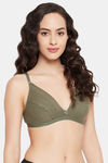 Clovia Double Layered Non-Wired T-Shirt Bra - Olive — thumbnail 2