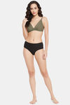 Clovia Double Layered Non-Wired T-Shirt Bra - Olive — thumbnail 5