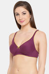 Clovia Double Layered Non Wired Medium Coverage T-Shirt Bra - Purple — thumbnail 3